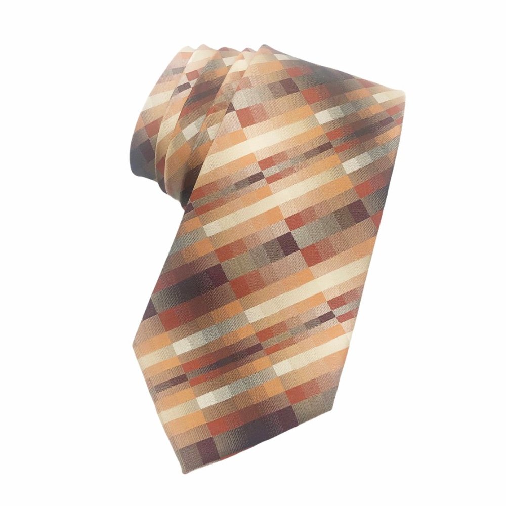 Saxony Collection | Orange Toned 100% Silk Necktie